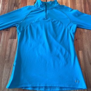 Under Armour 1/4 Zip All Season Gear Fitted Pullover - Blue (L)